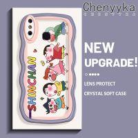 เคส Chenyyyka สำหรับ Infinix Smart 4เคส X653 4C อัจฉริยะลายการ์ตูนดินสอสี Shin-Chan เพื่อนๆมีสีสันขอบครีมเคสโทรศัพท์แบบใสนิ่มเคสปกป้องซิลิโคนแฟชั่นเลนส์กล้องถ่ายรูปเคสโปร่งใสกันกระแทก