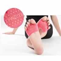 1 pair Women Invisible Yoga Non Slip Toe Socks washable Half Grip Heel Five Finger Socks