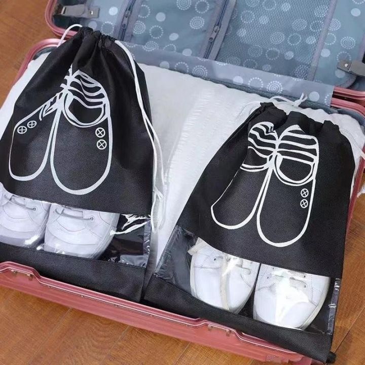 5pcs-shoes-storage-bag-closet-organizer-non-woven-travel-portable-bag-waterproof-pocket-clothing-classified-hanging-bag
