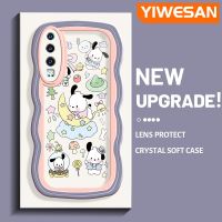 YIWESAN เคสสำหรับ Huawei P30 P30 Pro P30 Lite เคสการ์ตูนน่ารักแฟชั่น Pochacco ขอบครีมเคสโทรศัพท์แบบใสซิลิโคนกล่องกันกระแทกเคสนิ่มโปร่งใสป้องกันเลนส์กล้องที่สร้างสรรค์