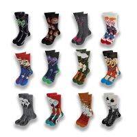 【jw】✉✙❂  Horror Movie Print Crzay Socks Cartoon Cotton Street Thin Novetly