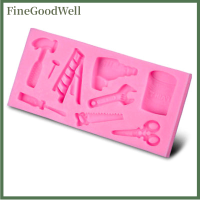 FineGoodWell ซิลิโคนเค้ก fondant แม่พิมพ์ Topper HAMMER spanner Tools DIY แม่พิมพ์อบ