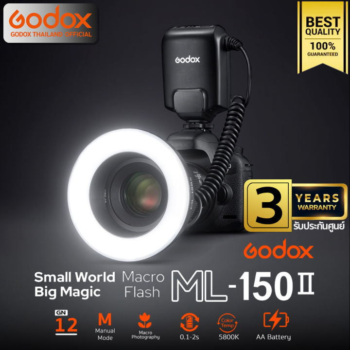 godox-flash-ml-150-ii-macro-ring-flash-manual-gn12-aa-battery-รับประกันศูนย์-godox-thailand-3ปี-ml150-ii