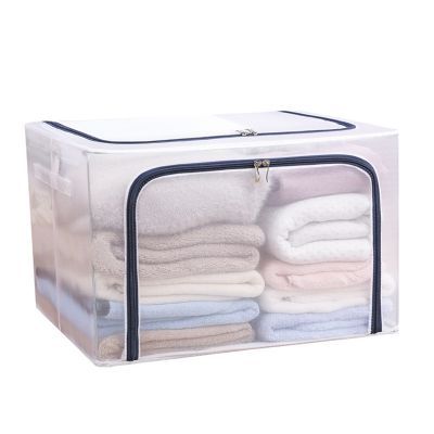 Cloth Clothes Steel Frame Transparent Storage Box Bed Sheet Blanket Pillow Shoe Rack Container Foldable Storage Case