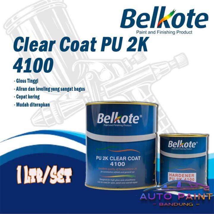 Clear Coat Pernis Clear BELKOTE PU 2K 4100 1L SET | Cat Vernis 2 ...