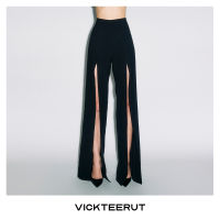 VICKTEERUT (ราคาปกติ 10500-.) Re-Edition Front Slit Wide Leg Trousers กางเกงขาบาน เอวสูง ผ่าหน้า