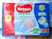 Miếng lót sơ sinh Huggies NB1 108 tặng 9 miếng tràm trà mới