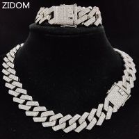 Men Women Hip Hop Chain Necklace For Fashion Party 20Mm Width Rhombus Cuban Chains Necklace Hiphop Iced Out Bling Bling Jewelry