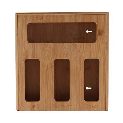 Bag Storage Organizer Storage Box Bamboo Organizer for Kitchen Drawer (1 Box 4 Slots)