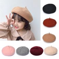 Wool Baby Girls Beret Hat Solid Candy Color Vintage Beret Beanie Cap Bonnet Hat for Kids Children Infants 2-8 Years Old