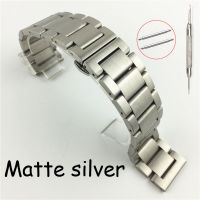 Glossy Matte Dual Color Stainless steel watch band Butterfly Buckle Clasp Replacement Watch Strap 16 18 20 21mm 22 23 24 26mm