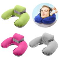 ✟❉☂ New 1Pc U-shaped Neck Brace Pillow Neck Brace Outdoor Travel Camping Neck Brace Inflatable Cushion Inflatable Pillow Body Pillow