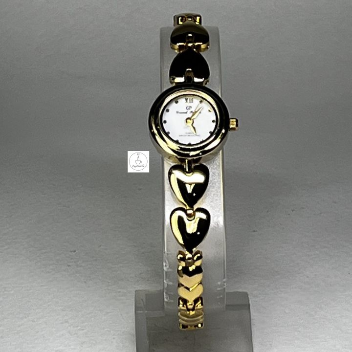 นาฬิกาข้อมือผู้หญิง-gp-รุ่น-gp3812gg02-ตัวเรือนและสายนาฬิกาสีทอง-หน้าปัดสีขาว-ของแท้-100