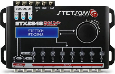 Stetsom STX 2848 DSP Crossover &amp; Equalizer 8 Channel Full Digital Signal Processor (Sequencer)