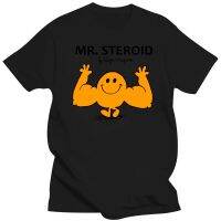 Large mens short sleeves Mr Steroid Funny Mens Gymnasium Trainer Workout Muscles White Novelty New T Cotton Tshirts 4XL.5XL.6XL