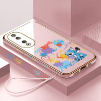 Volans เคสสำหรับ Honor ลายการ์ตูนฟรีสายคล้อง90 5G 90 Lite 5G เคสโทรศัพท์ชุบเคสโทรศัพท์นิ่มแบบขอบสี่เหลี่ยม