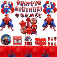 Spiderman Theme Birthday Party Decorations Disposable Tableware Paper Cup Plate Nakpin Flag Balloon for Kids Boys Party Supplies
