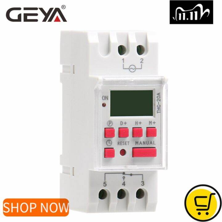 GEYA THC20A Programmable Timer with 7 Day Timer Switch 20A DC Timers