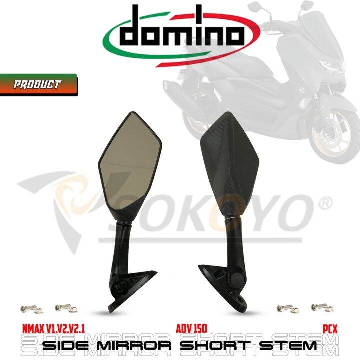 1Pair Short Stem Side Mirror For Nmax ADV PCX R25 Nemo Black Carbon