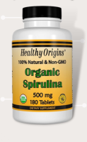 Healthy Origins Organic Spirulina 500mg, 180 Tablets