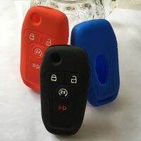 shangdjh Remote FOB Holder Silicone Shell For Ford Fiesta Focus Fusion Key Case4B Flip Folding Silicone Cover For Mustang Explorer