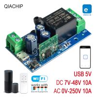 QIACHIP WiFi Smart switch 10A AC 0-250V USB 5V 1 CH 2.4G RC with eWelink app Suitable for Curtain Motors Garage Doors LED Lights Power Points  Switche