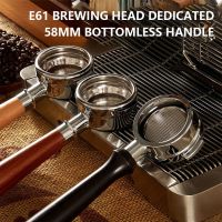 [HOT] 58MM Coffee Bottomless Handle Portafilter สแตนเลสที่กรองกาแฟ E61 Espresso อุปกรณ์เสริมเครื่องยนต์ Barista เครื่องมือ