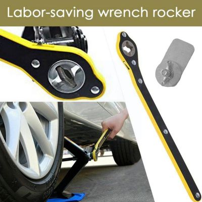 Auto Labor-saving Jack Ratchet Wrench With Adapter Handle Wrench Garage Tire Wheel Jack Labor-saving Car Repair Wrench Tool V8d1