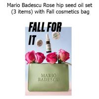 Mario Badescu Rose hip seed oil set (3 items) with Fall cosmetics bag