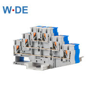 10 Pcs Din Rail Terminal Block PT2.5-3L Electrical Connector Triple Layer Spring Wiring Connection Wire Conductor Terminal Block