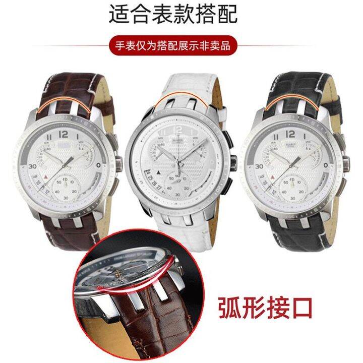 สายนาฬิกาหนังแท้สำหรับ-swatch-yrs403-412-402g-โค้งเว้า-นูนปากวัว21มม-carterfa-แถบนาฬิกาข้อมือสำหรับผู้ชาย