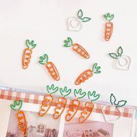 12pcs Cartoon Cute Fruit Carrot Mini Paper Clip Bookmark Memo Folder Metal Office Accessories Stationery Binder Clips