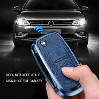 HushdgAluminum Alloy Car Key Case Flip พวงกุญแจ Remote Fobs สำหรับ VW Volkswagen Jetta Beetle Sharan Polo Seat Ibiza Superbkouh