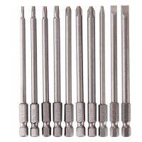 【cw】 10Pcs /SET 100mm 1/4 quot; Magnetic Hollow Torx Flat Screwdriver Bits Driver Anti Electric !