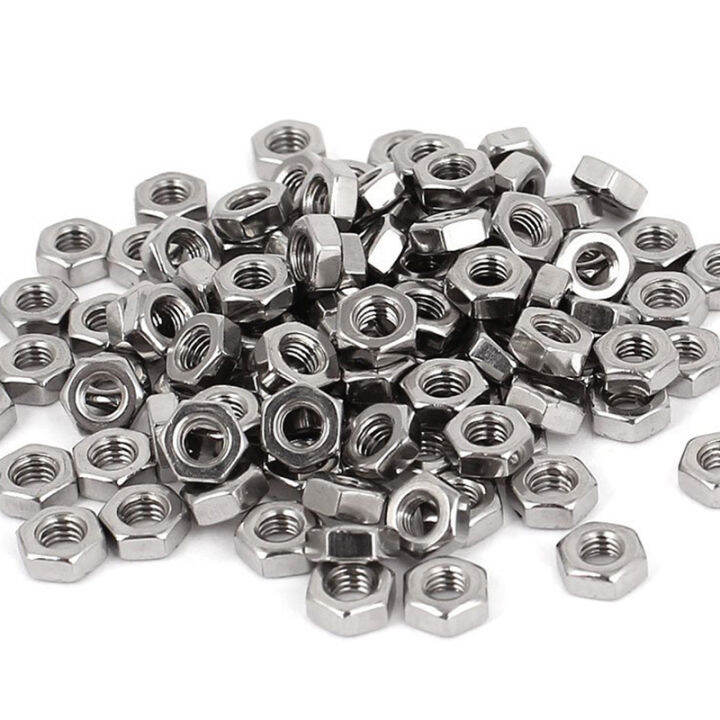 metric-m3-hex-nuts-304-stainless-steel-fastener-din934-100pcs-for-bolt