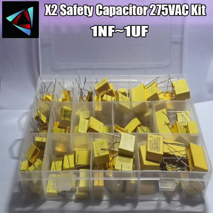 jw-135pcs-14values-safety-capacitor-275vac-102k-105k-1nf-1uf-assorted