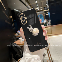 Phone Case เคส Huawei Nova11 Pro Nova 11i Nova Y71 Y91 ใหม่หรูหราสีขาวสง่างาม Camellia เคลือบเงากระต่ายฝาครอบอ่อน2023