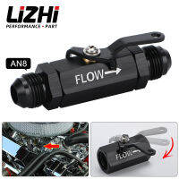 LIZHI RACING-8AN -8 AN อลูมิเนียม Inline เชื้อเพลิงปิดวาล์วตัด W ก้านสายเคเบิลสีดำ LZ-WLPV72-08