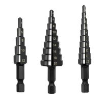 3-12mm 4-12mm 4-20mm Nitrogen Coated Straight Groove Step Drill Bit Nitrogen Coated Wood Metal Hole Cutter Core Drill Bit