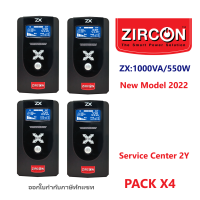 แพ็ค4สุดคุ้ม ZIRCON; ZX-1000VA/550W|New Model 2022|USB &amp; Software|Surface Mount| Slim Tower 9 cm|Service Center 2Y