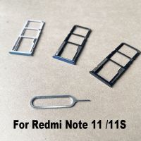 ถาดใส่ซิมการ์ดของแท้ใหม่สำหรับ Xiaomi Redmi โน๊ต11 11S อะแดปเตอร์เบ้าปลั๊กที่ใส่สล็อตอะไหล่ซ่อมแซมชิ้นส่วนเชื่อมต่ออะไหล่เปลี่ยน LKT37122