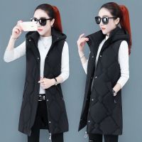 ☒ New Korean Fashion Hooded Sleeveless Jacket Female Warm Woman Waistcoat Outerwear Vests