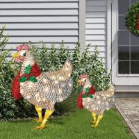 Courtyard Christmas Night Lights Led Solar Light Outside Garden Decoration Ornaments Chicken Hen Glowing Pastoral Chickens Lamps