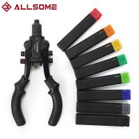 Allsome 3 in 1 Manual Ram Gun Riveting Nut Gun Riveter Reaming Gun Powerful M3-M10 Nut Kit Multi Reaming