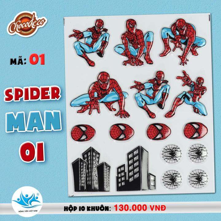 Khuôn CHOCO DECOR 01 Spider Man-khuôn socola trang trí bánh kem- Đồng Tiến  Việt Nam 