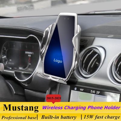 ที่ชาร์จในรถไร้สายฉีสำหรับ Ford Mustang 2015-2021ที่วางโทรศัพท์ในรถ15W ใช้ได้ทั่วไป