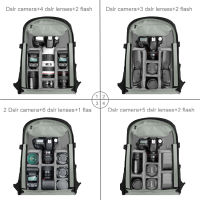 PULUZ Outdoor Portable Waterproof Scratch-proof Dual Shoulders Backpack Handheld PTZ Stabilizer Camera Bag with Rain Cover