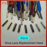 MUBAI 50ชิ้นอุปกรณ์เสริมรองเท้ามืออาชีพ,DIY เชือกรองเท้าหัวรองเท้าหัวกระสุน Aglets ปลายรองเท้าสำหรับซ่อมปลายรองเท้า