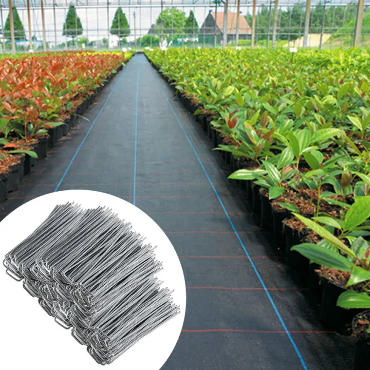 50Pcs Gauge Heavy Duty UShaped Garden Stakes Pins Galvanized Landscape