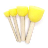 4Pcs/pack Kid Sponge Paint Brush Original Wooden Handle Painting Graffiti Early Toy DIY Art Supplies Gifts Artist Brushes Tools